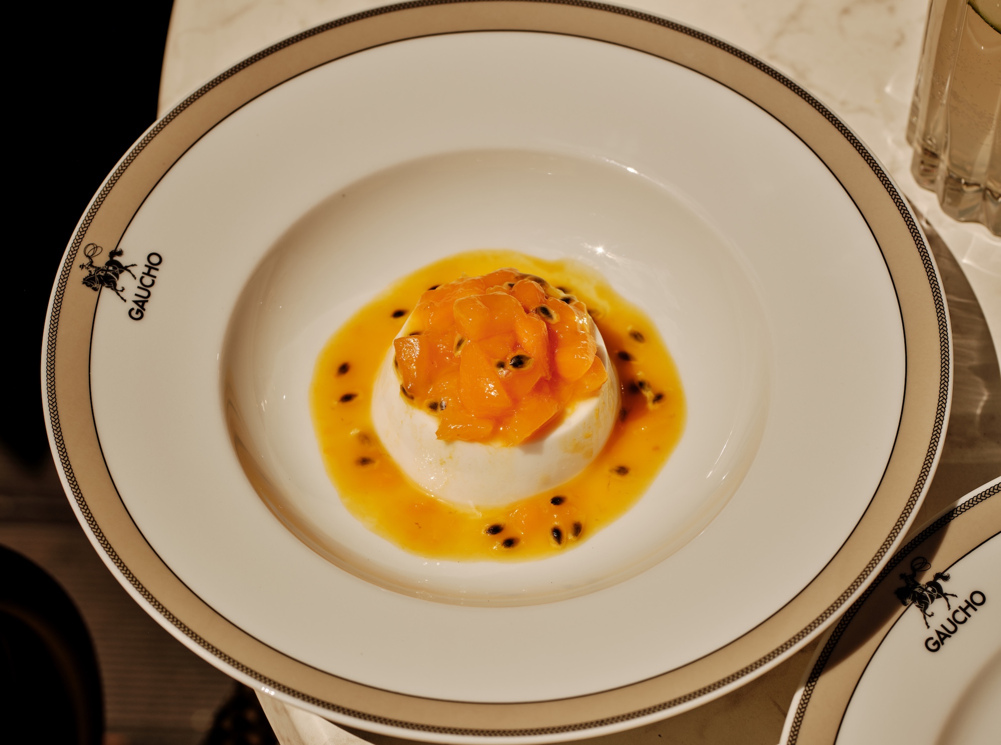 Coconut panna cotta dessert from the Gaucho Ten lunch menu