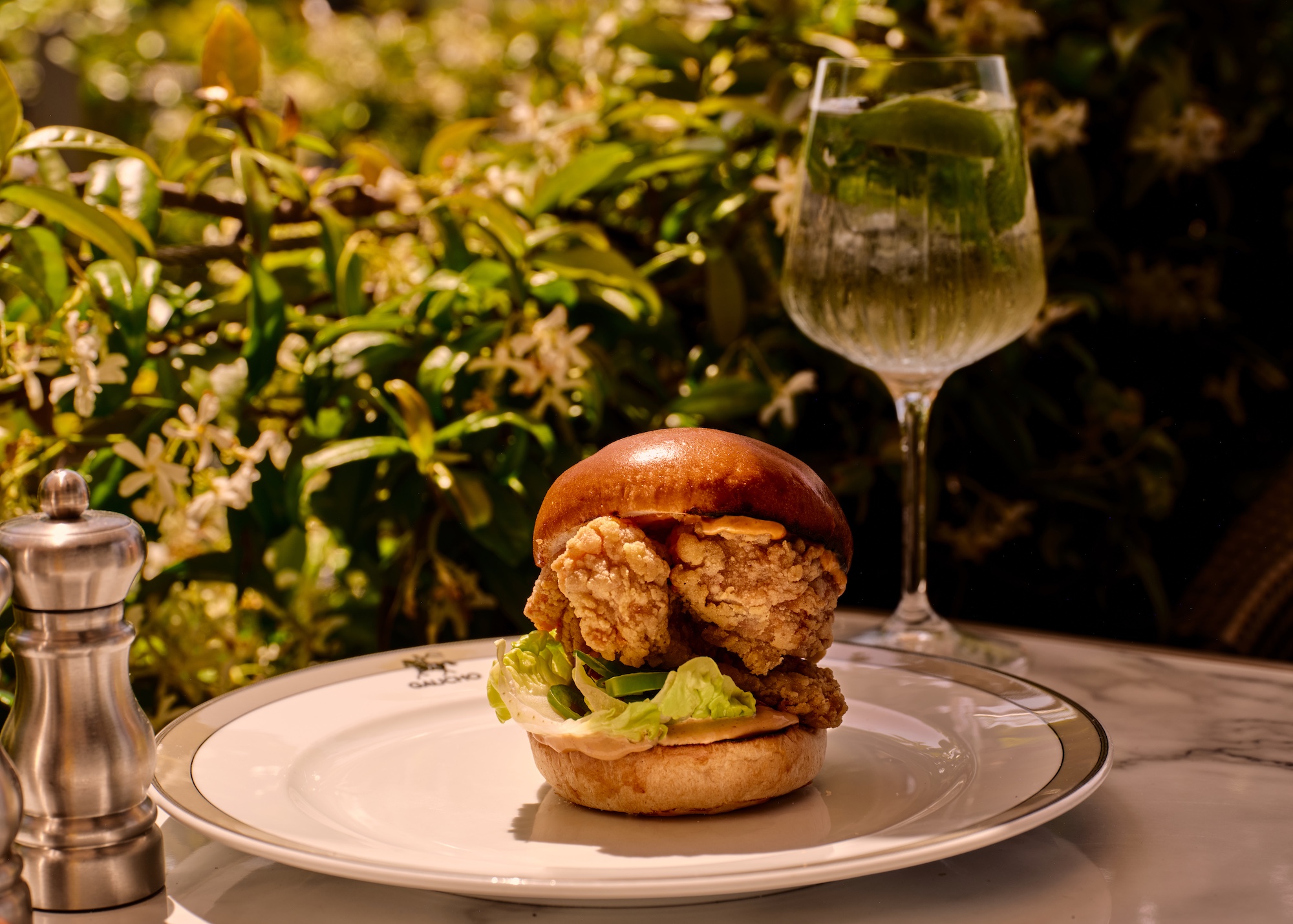 Fried chicken burger from the Gaucho Ten £10 two course lunch menu